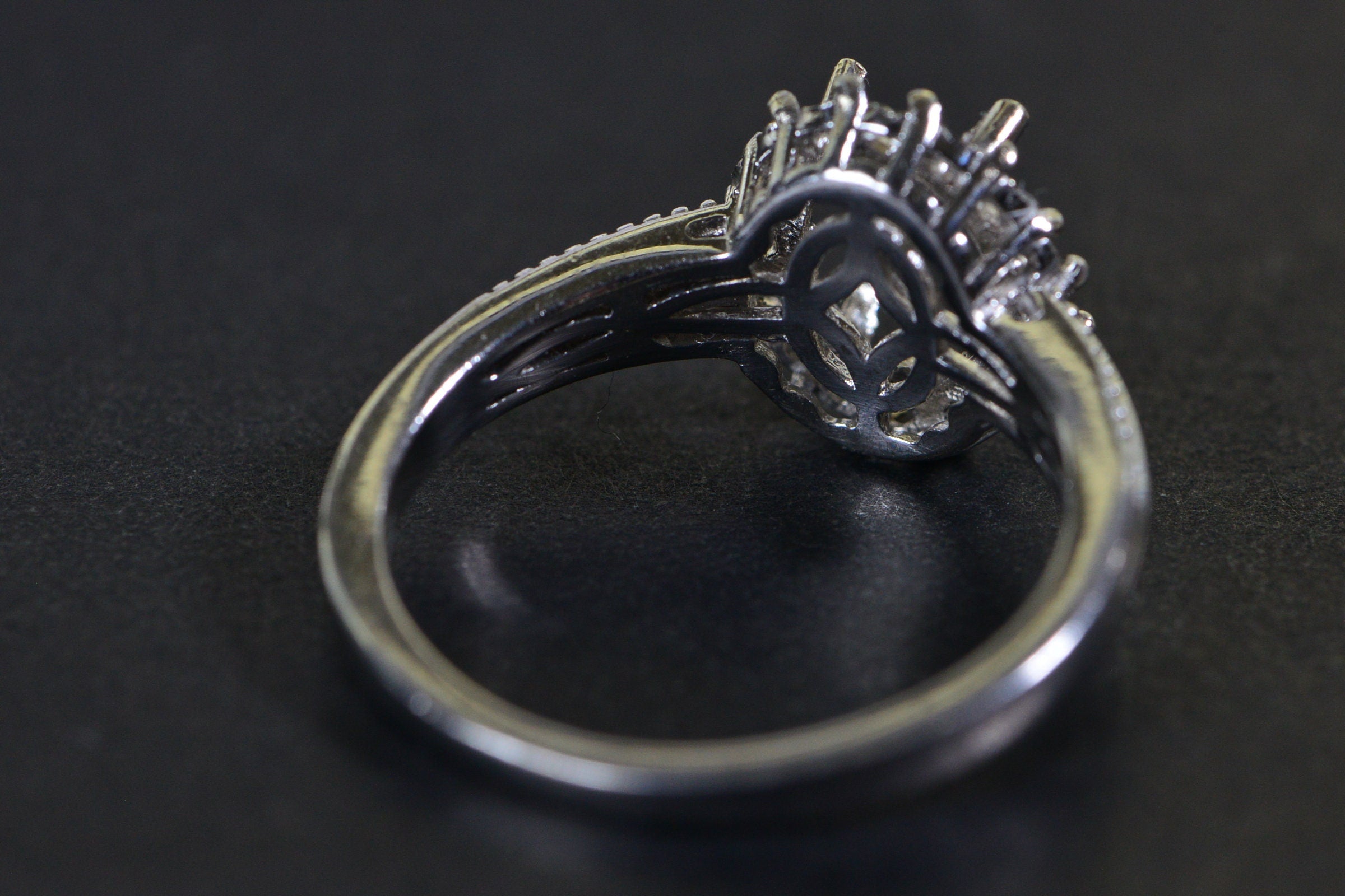 Sterling Silver Halo Ring Blank: Oval Prong Setting, Size 9 US
