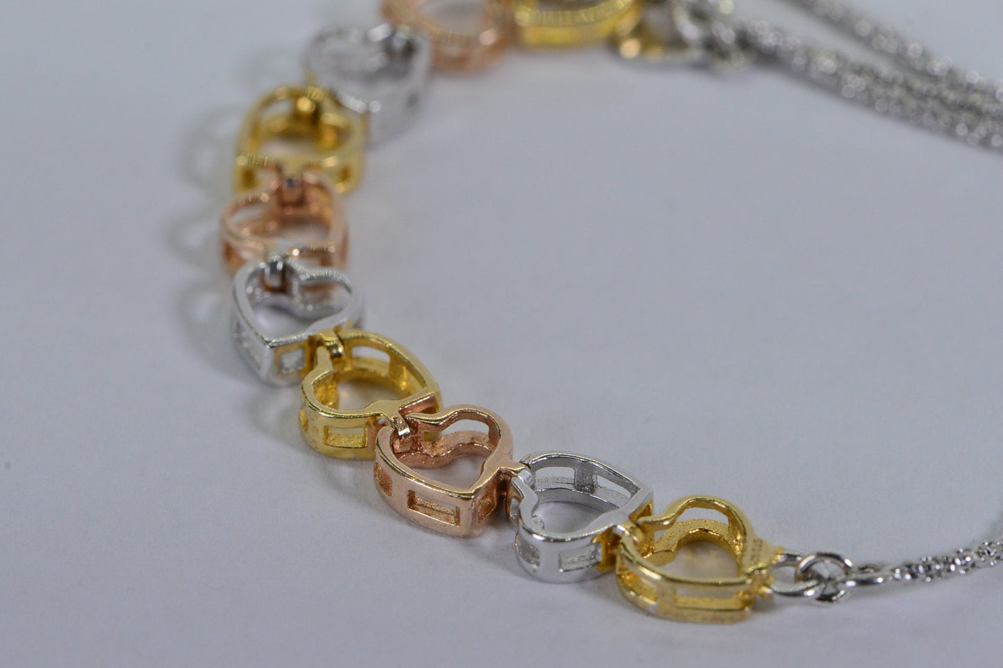 Multi-Color Heart Bolo Bracelet: 14K Gold Plated Sterling Silver