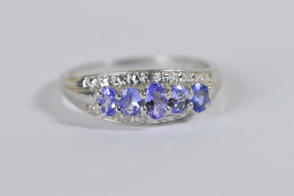 Genuine Tanzanite Sterling Silver Ring: December Birthstone