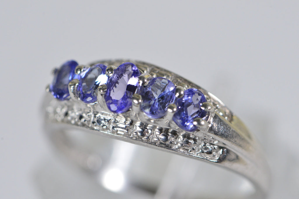 Genuine Tanzanite Sterling Silver Ring: December Birthstone