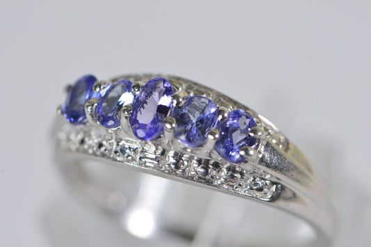 Genuine Tanzanite Sterling Silver Ring: December Birthstone