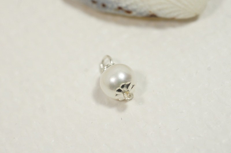 Freshwater Pearl Pendant Wire Wrapped Pearl  Add Dangle Charm