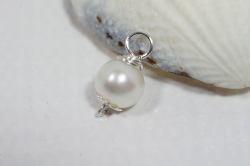 Freshwater Pearl Pendant Wire Wrapped Pearl  Add Dangle Charm