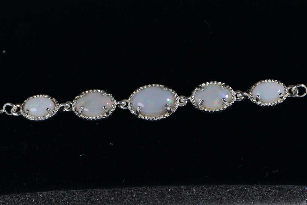 Australian Opal Bracelet: Sterling Silver Bolo, Genuine Gemstone