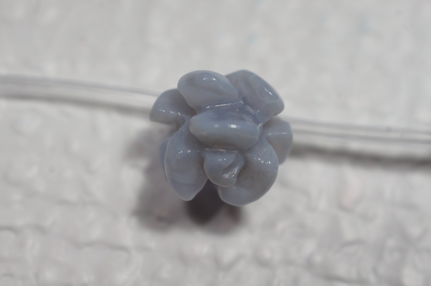 Blue Lace Agate Carved Rose Beads: 10mm Gemstone Beads (2)