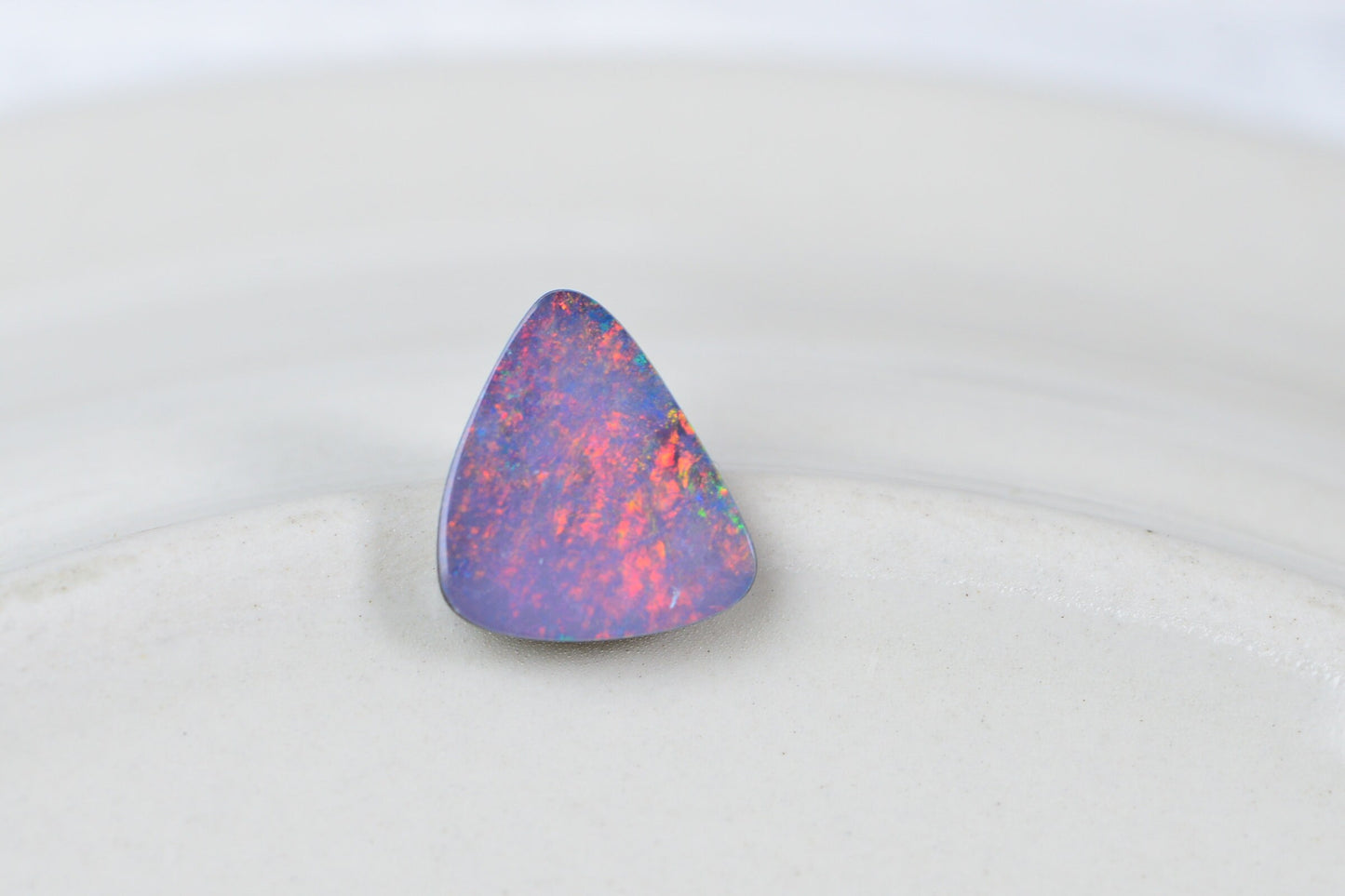 2.9ct Australian Black Opal Doublet: Metallic Rainbow Gemstone Cabochon