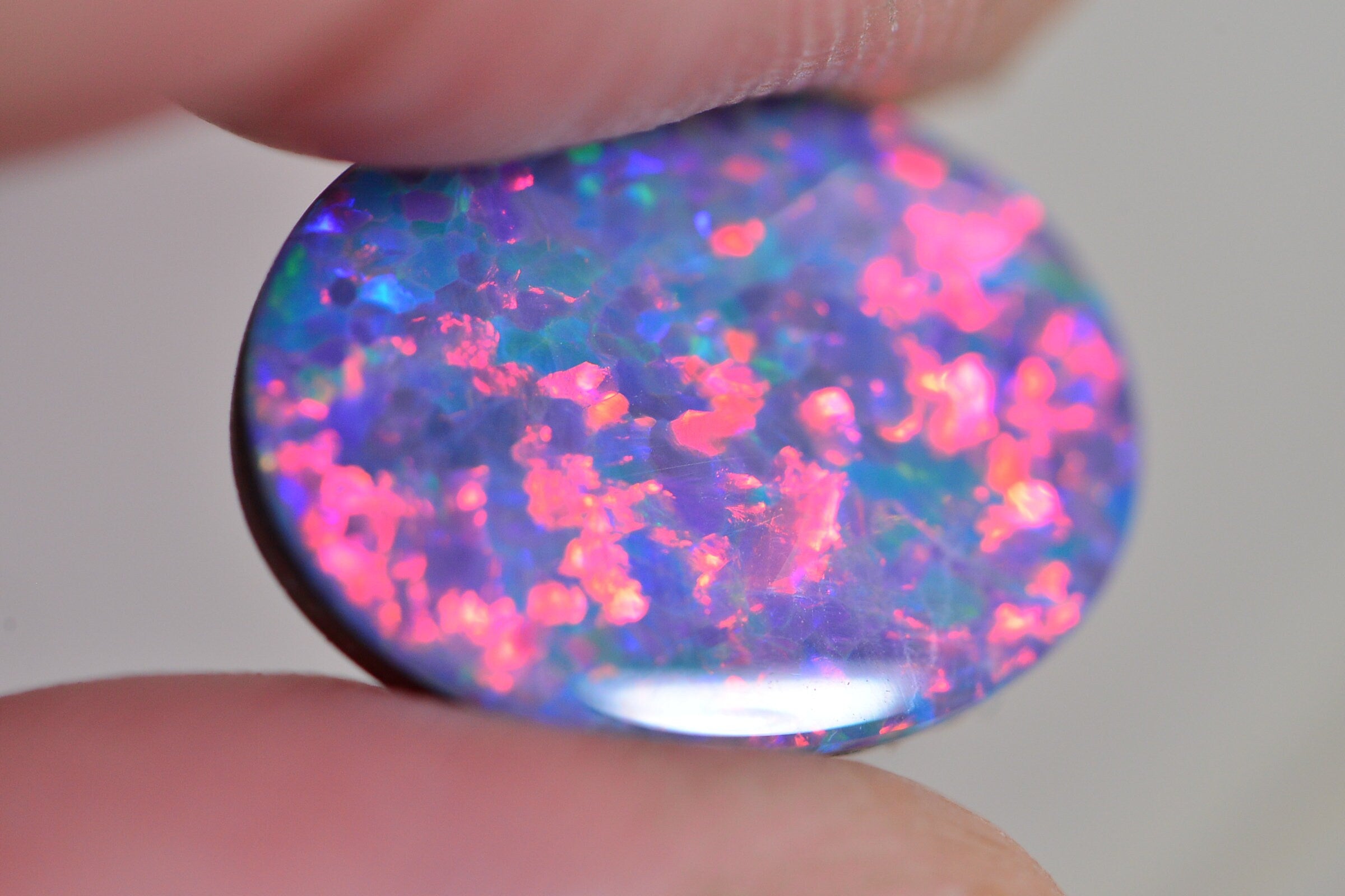 Australian Black Opal Doublet 17X12mm Oval Cabochon 4.9CT