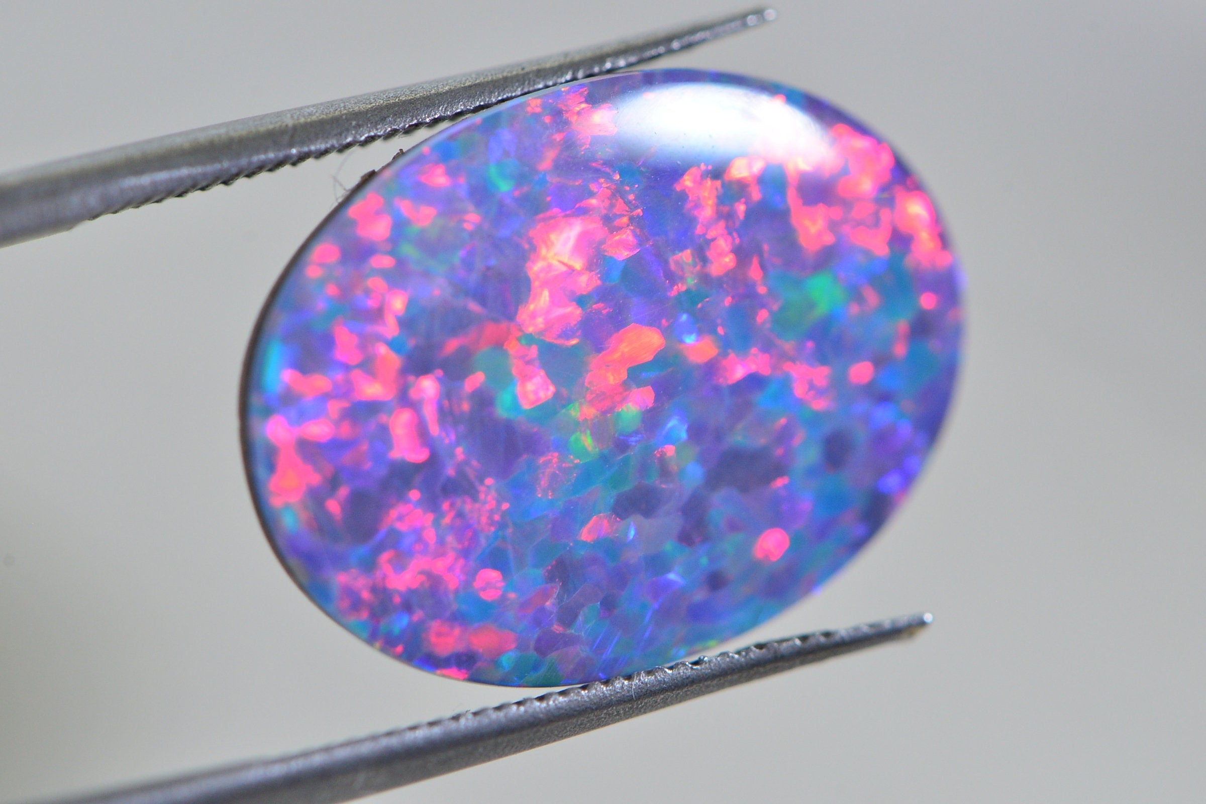 Australian Black Opal Doublet 17X12mm Oval Cabochon 4.9CT