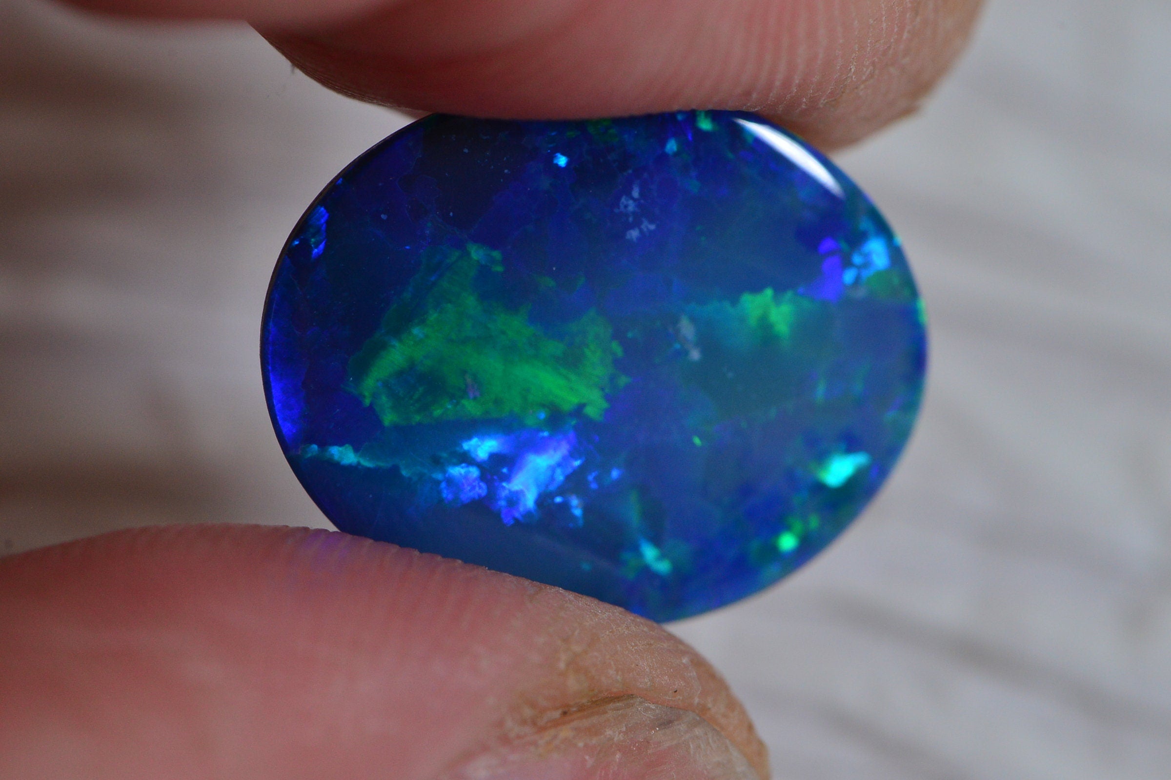 Australian Black Opal Doublet 19X15mm Oval Cabochon 6.73CT