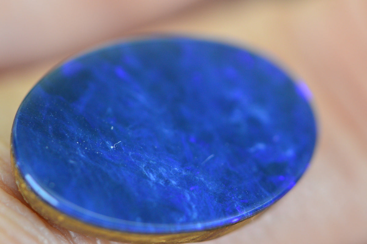 Australian Black Opal Natural Gemstone Cabochons Bright Blue Doublet Boulder Oval 20X14mm