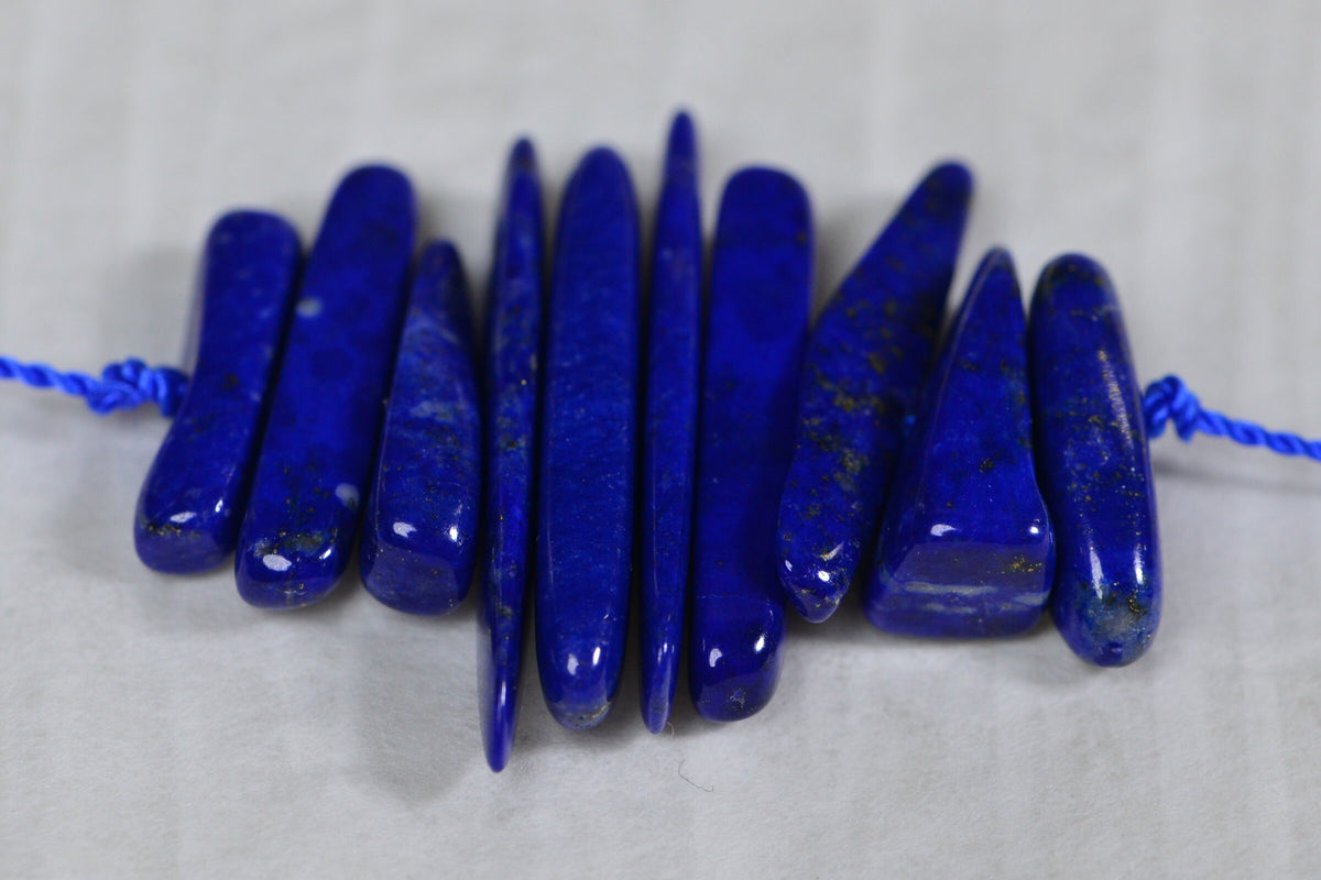 Lapis Lazuli Stick Beads: Deep Blue Gemstone Pendants