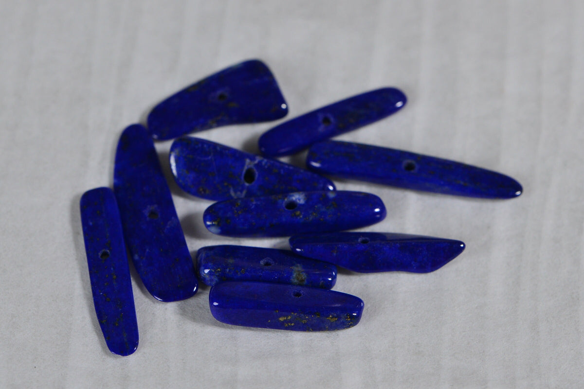 Lapis Lazuli Stick Beads: Deep Blue Gemstone Pendants
