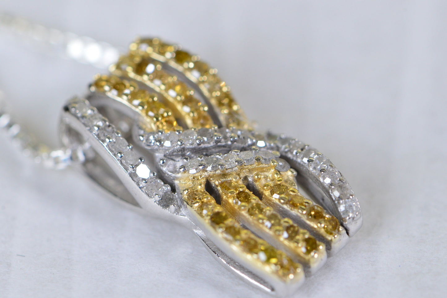 Vintage Diamond Pendant: Sterling Silver Multi-Row Necklace, 0.66 ct