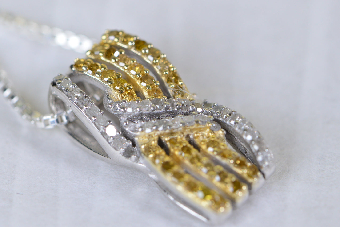 Vintage Diamond Pendant: Sterling Silver Multi-Row Necklace, 0.66 ct