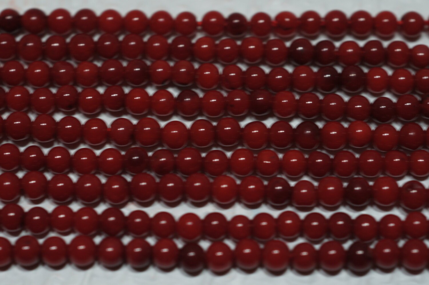 Cranberry Red Coral Round Beads 6mm - 16" Strand