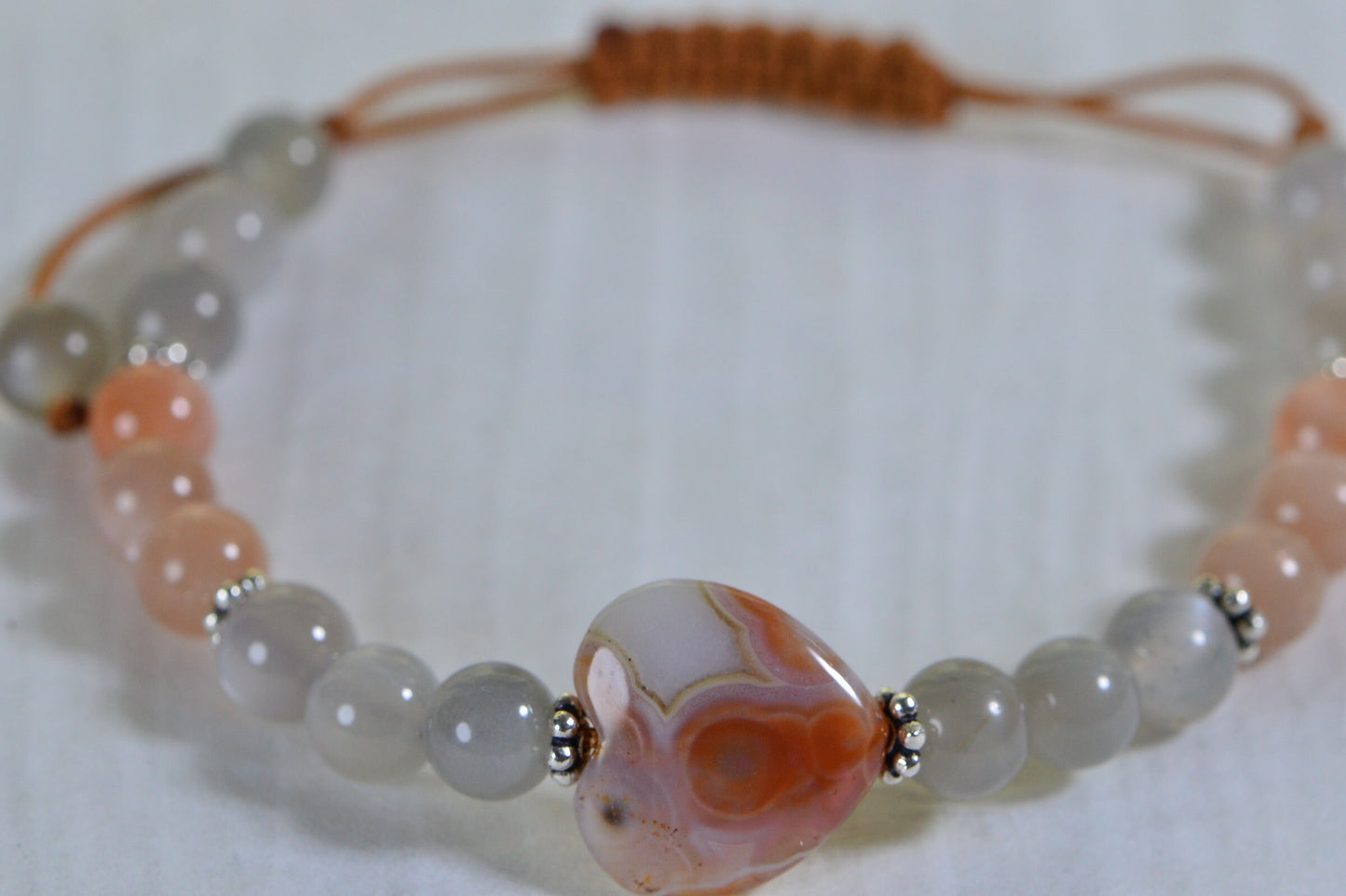 Heart Ocean Jasper & Moonstone Bracelet - Sterling Silver Accents