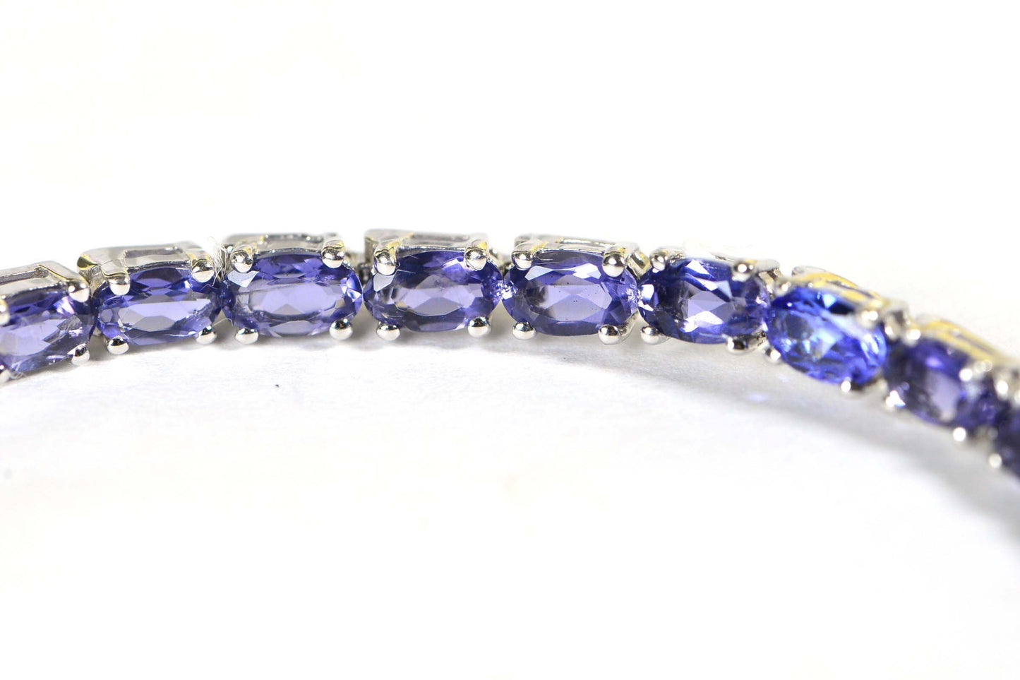 Vintage Tanzanite Sterling Silver Tennis Bracelet, December Birthstone