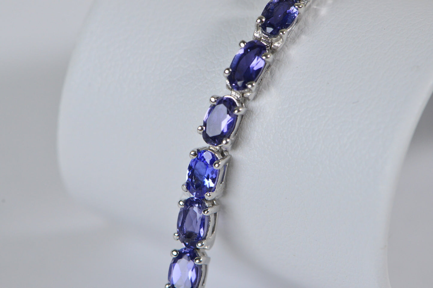 Vintage Tanzanite Sterling Silver Tennis Bracelet, December Birthstone