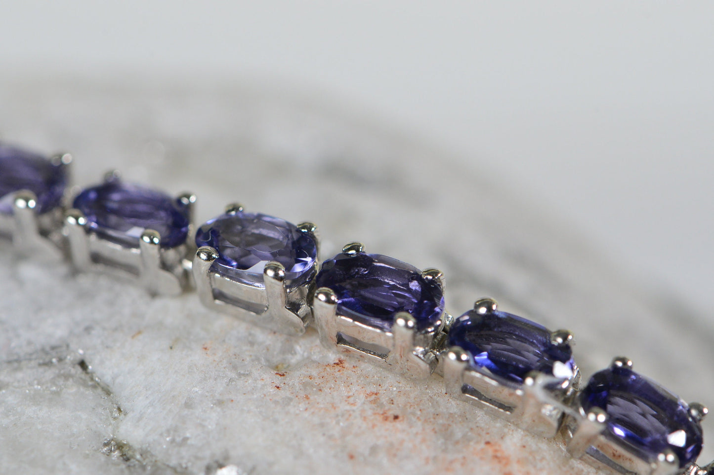 Vintage Tanzanite Sterling Silver Tennis Bracelet, December Birthstone