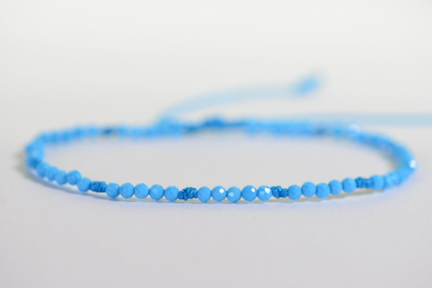 Sleeping Beauty Turquoise Bracelet: Knotted Adjustable Gemstone