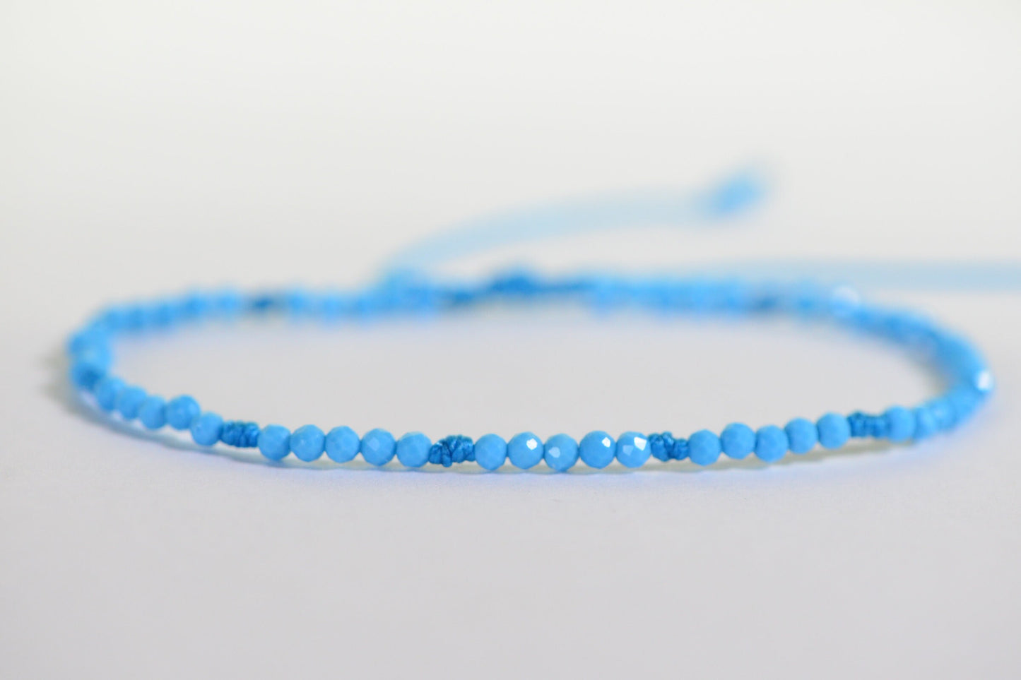 Sleeping Beauty Turquoise Bracelet: Knotted Adjustable Gemstone