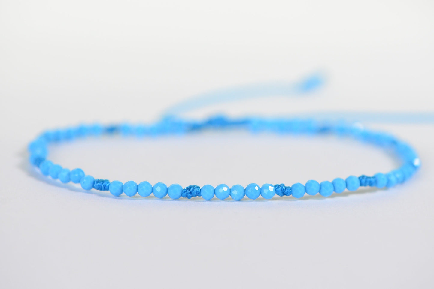 Sleeping Beauty Turquoise Bracelet: Knotted Adjustable Gemstone