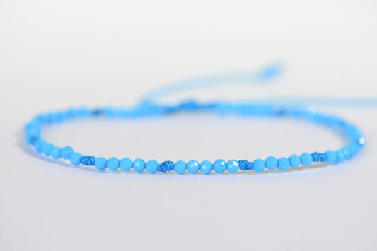 Sleeping Beauty Turquoise Bracelet: Knotted Adjustable Gemstone