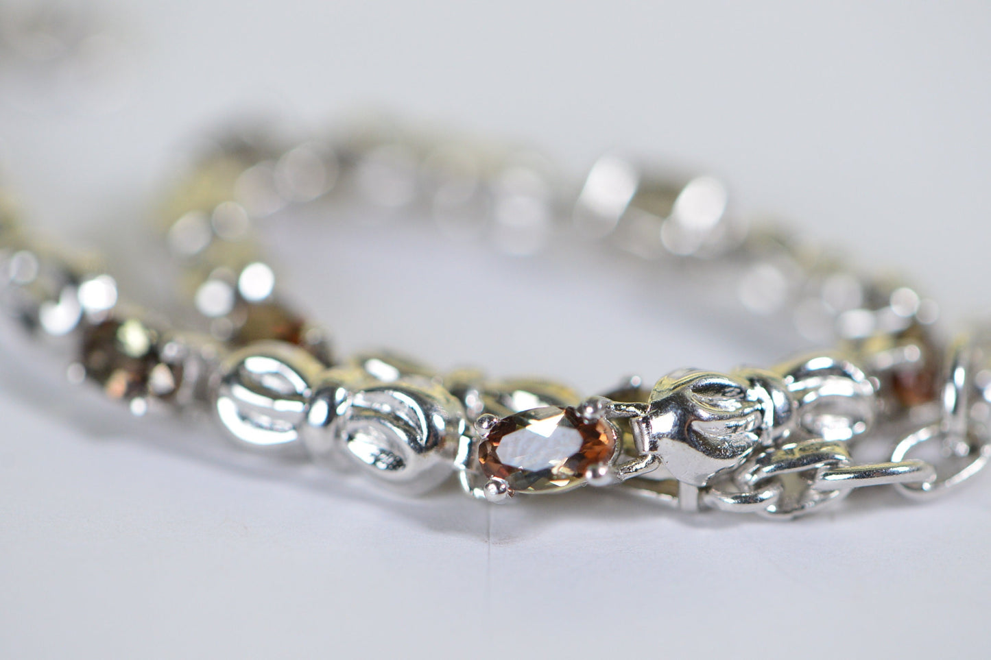 Diaspore Zultanite Sterling Silver Bow Bracelet: 7.5 Inch Tennis Bracelet