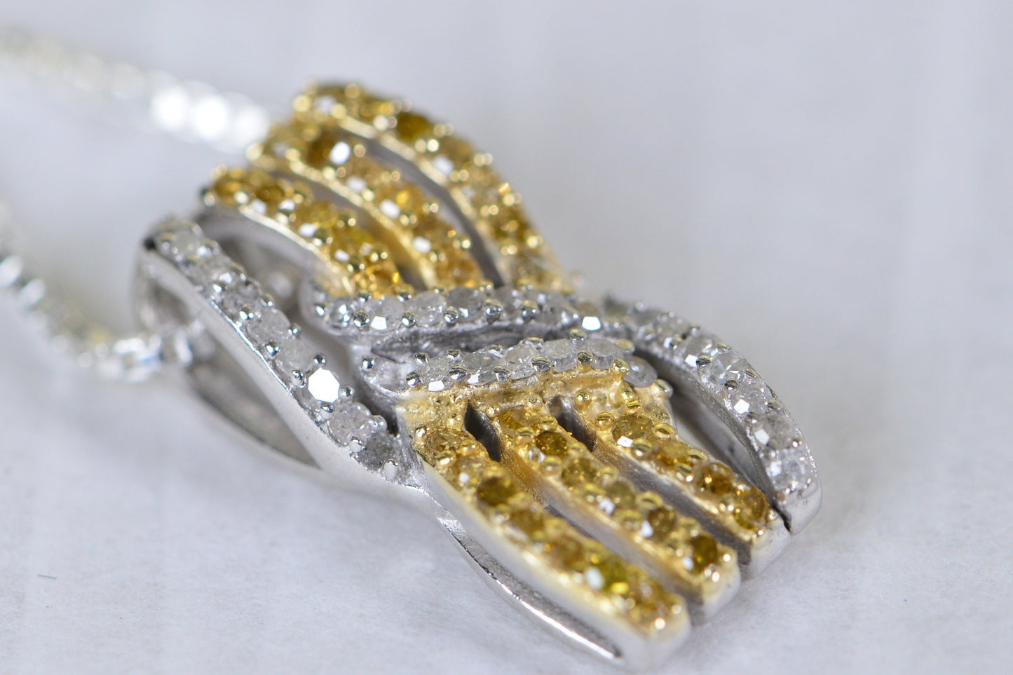 Vintage Diamond Pendant: Sterling Silver Multi-Row Necklace, 0.66 ct