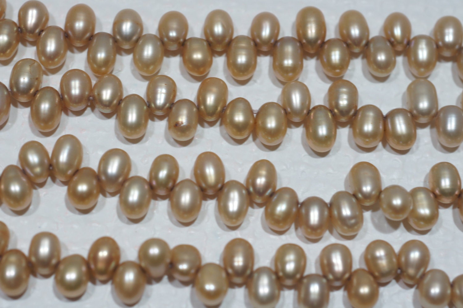 Freshwater pearl Champagne teadrdrop Full strand Jewelry supplies