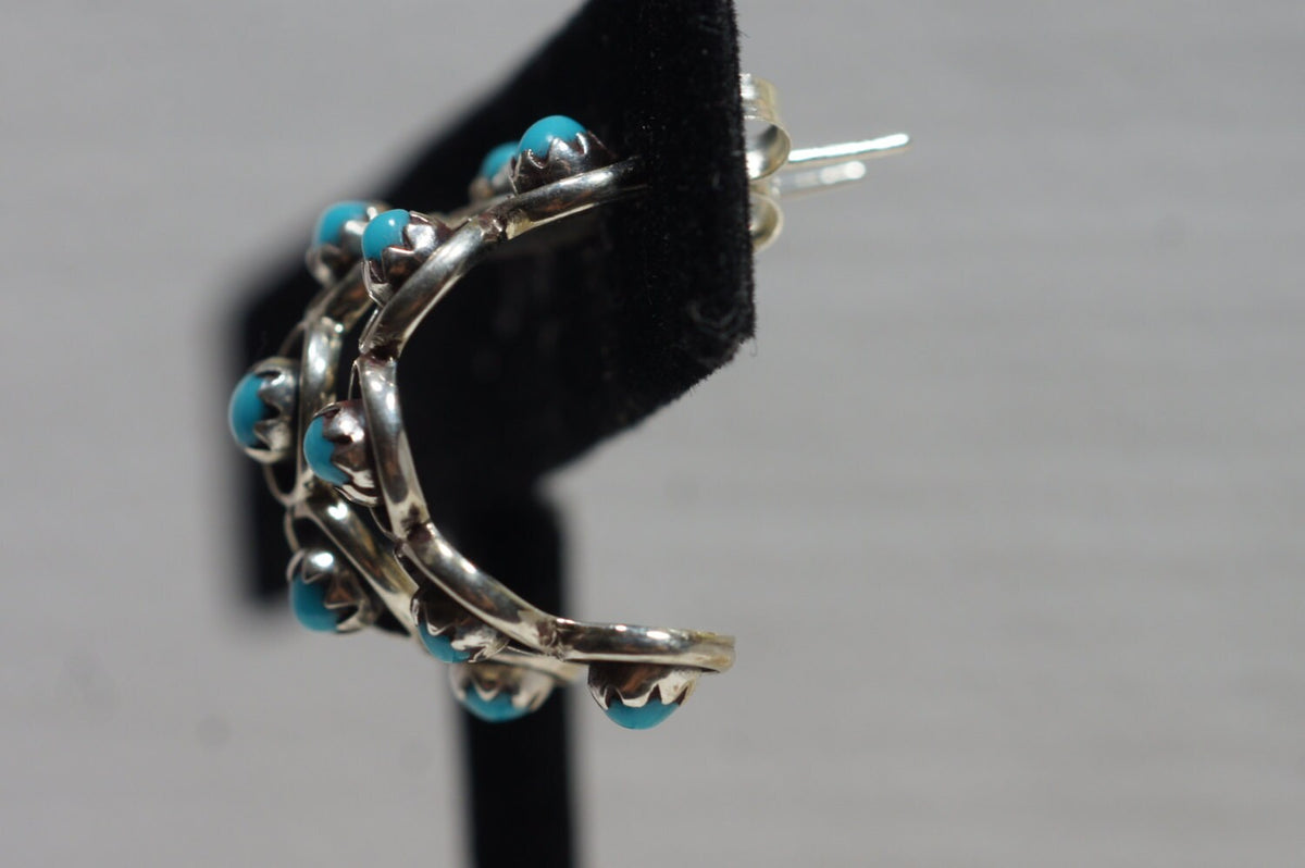 Sleeping Beauty Turquoise Earrings 21x5.3mm Natural Gemstone Jewelry Sterling Silver Earrings