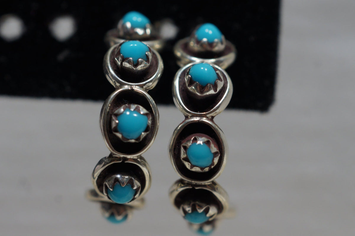 Sleeping Beauty Turquoise Earrings 21x5.3mm Natural Gemstone Jewelry Sterling Silver Earrings