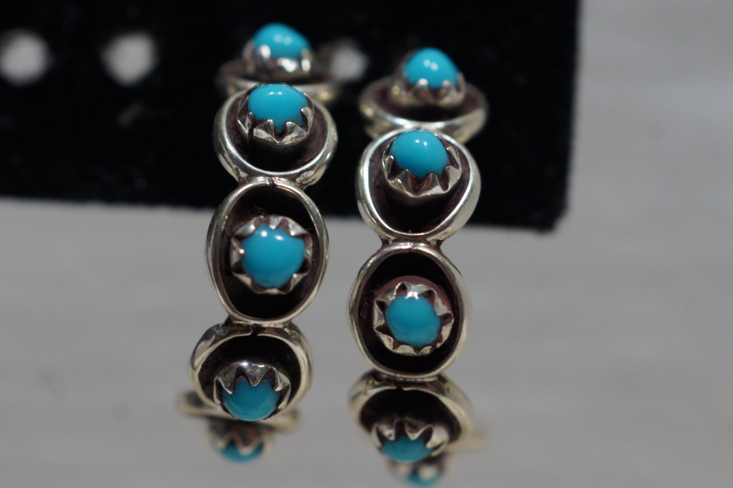 Sleeping Beauty Turquoise Earrings 21x5.3mm Natural Gemstone Jewelry Sterling Silver Earrings