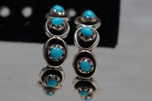 Sleeping Beauty Turquoise Earrings 21x5.3mm Natural Gemstone Jewelry Sterling Silver Earrings