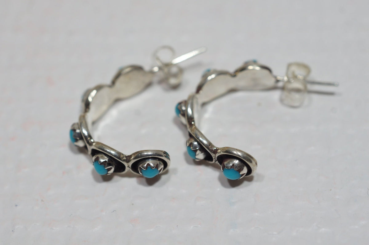 Sleeping Beauty Turquoise Earrings 21x5.3mm Natural Gemstone Jewelry Sterling Silver Earrings