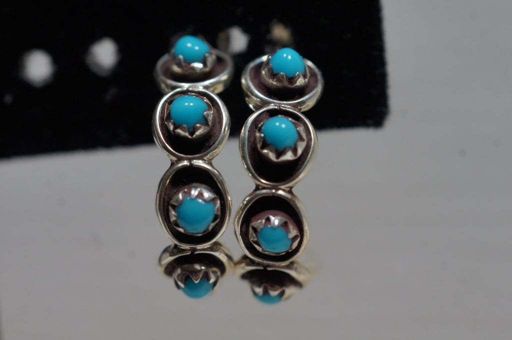 Sleeping Beauty Turquoise Earrings 21x5.3mm Natural Gemstone Jewelry Sterling Silver Earrings
