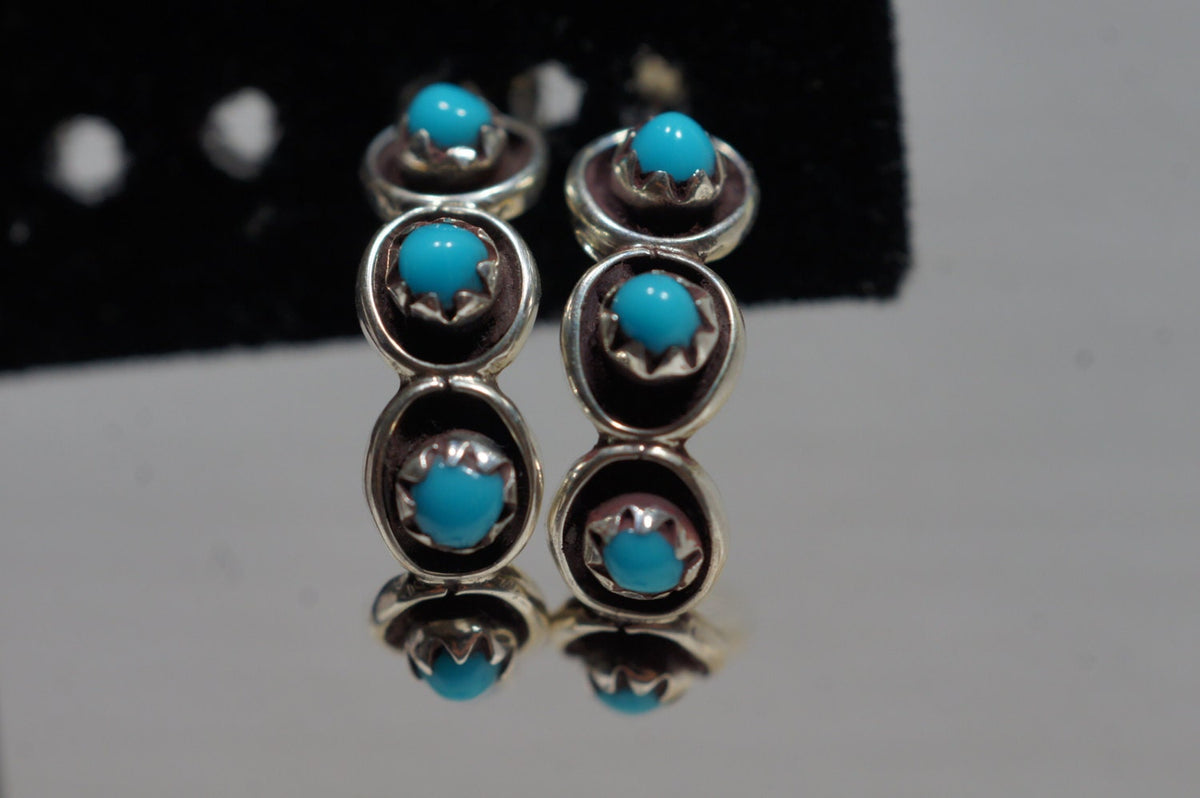 Sleeping Beauty Turquoise Earrings 21x5.3mm Natural Gemstone Jewelry Sterling Silver Earrings