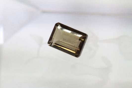 7x5mm Faceted Smoky Quartz Gemstone: 1.25ct Rectangle Emerald Cut Crystal