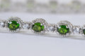 Chrome Diopside Tennis Bracelet: Sterling Silver, CZ Diamond