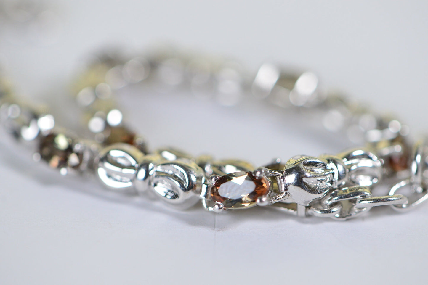 Diaspore Zultanite Sterling Silver Bow Bracelet: 7.5 Inch Tennis Bracelet