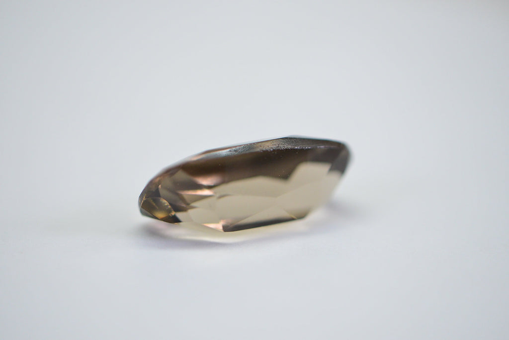 13ct Smoky Quartz Gemstone: Faceted Baguette Cut, 17x9mm