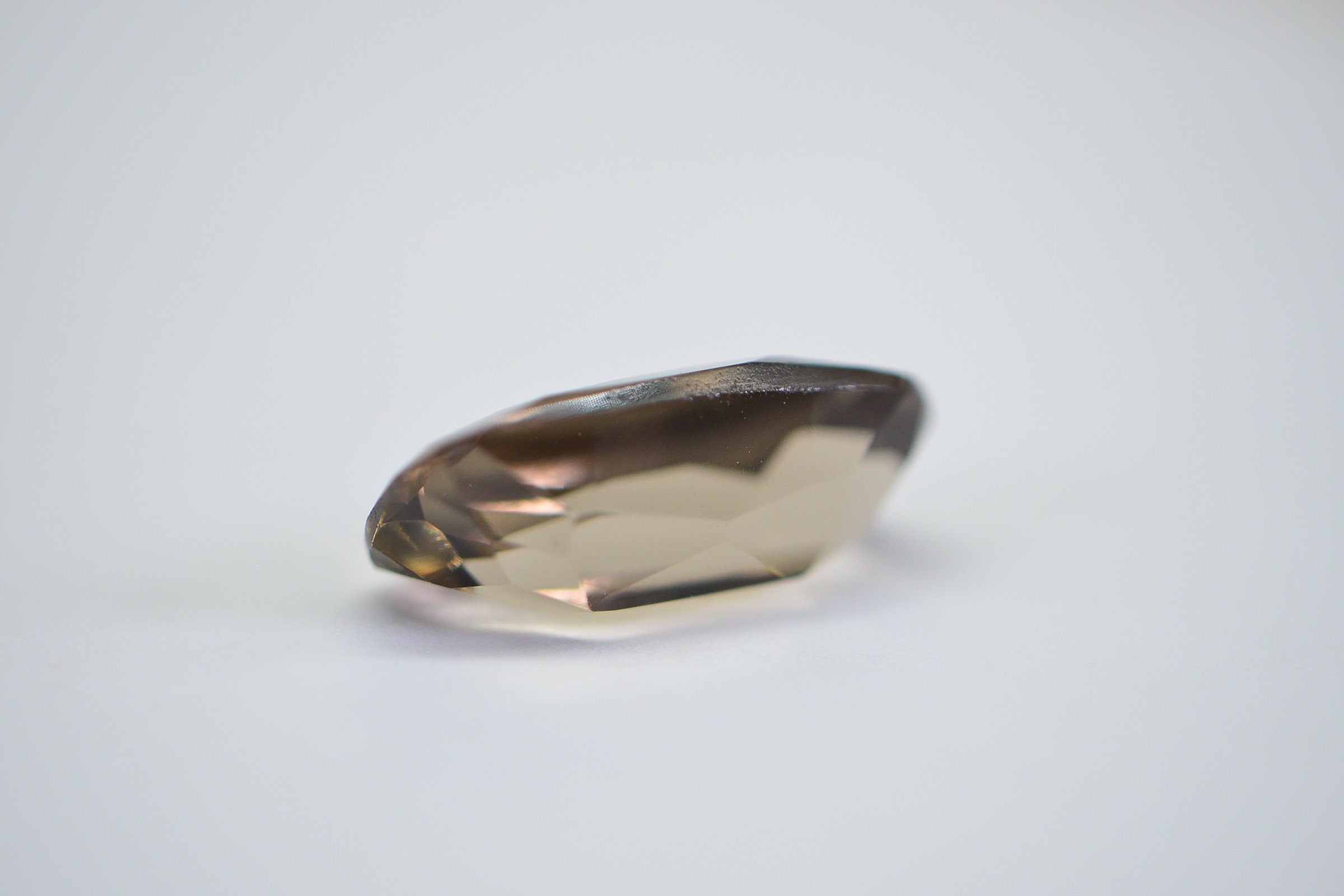 13ct Smoky Quartz Gemstone: Faceted Baguette Cut, 17x9mm