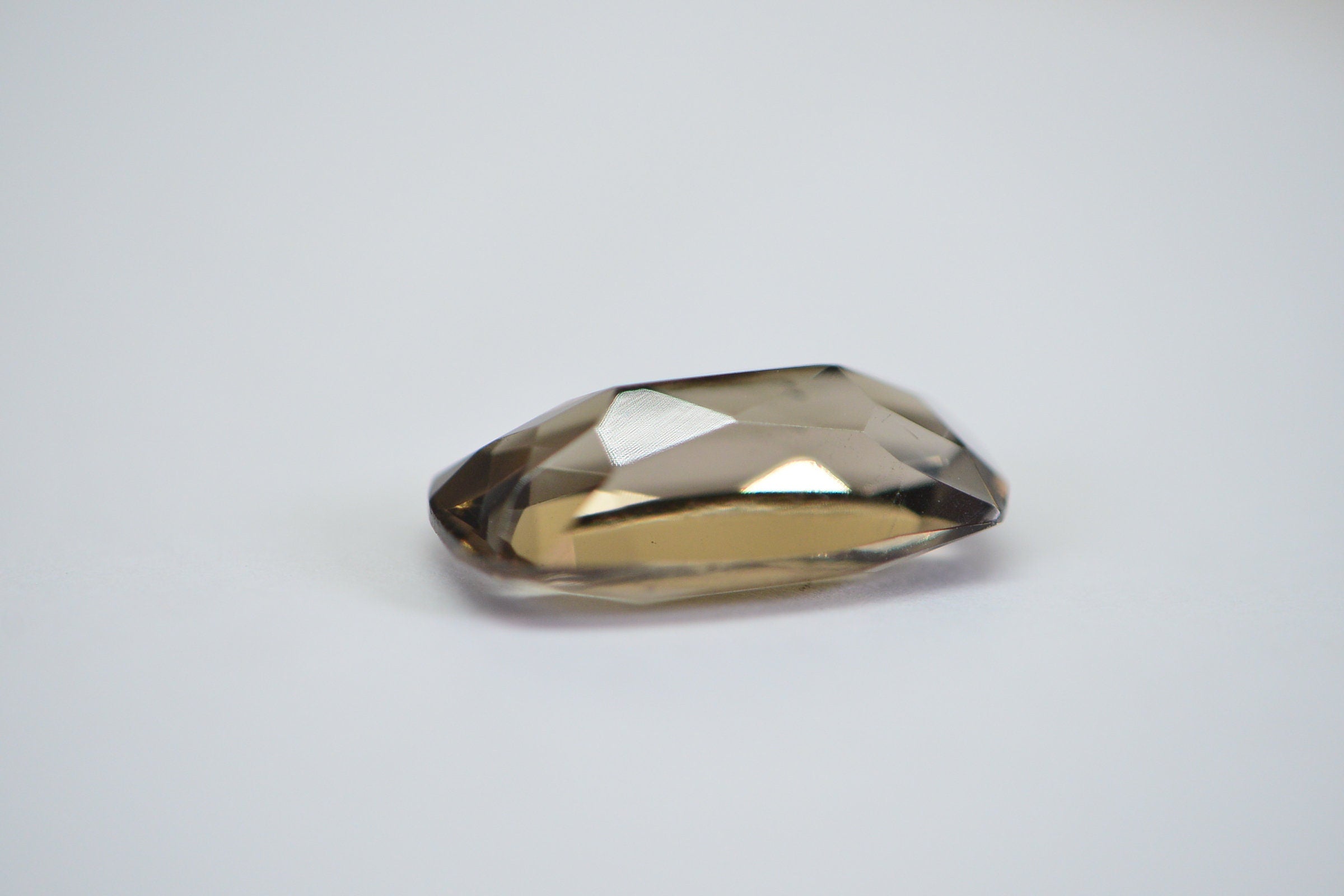 13ct Smoky Quartz Gemstone: Faceted Baguette Cut, 17x9mm