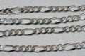 Sterling Silver Figaro Chain: Italian Necklace, 18 inch
