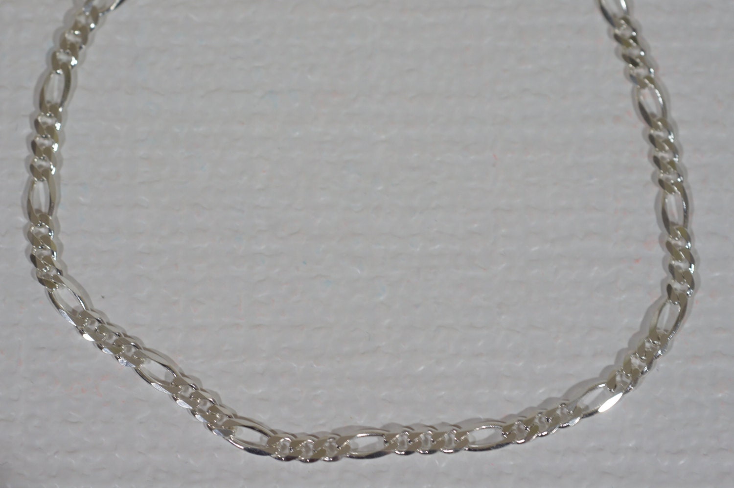 Sterling Silver Figaro Chain: Italian Necklace, 18 inch