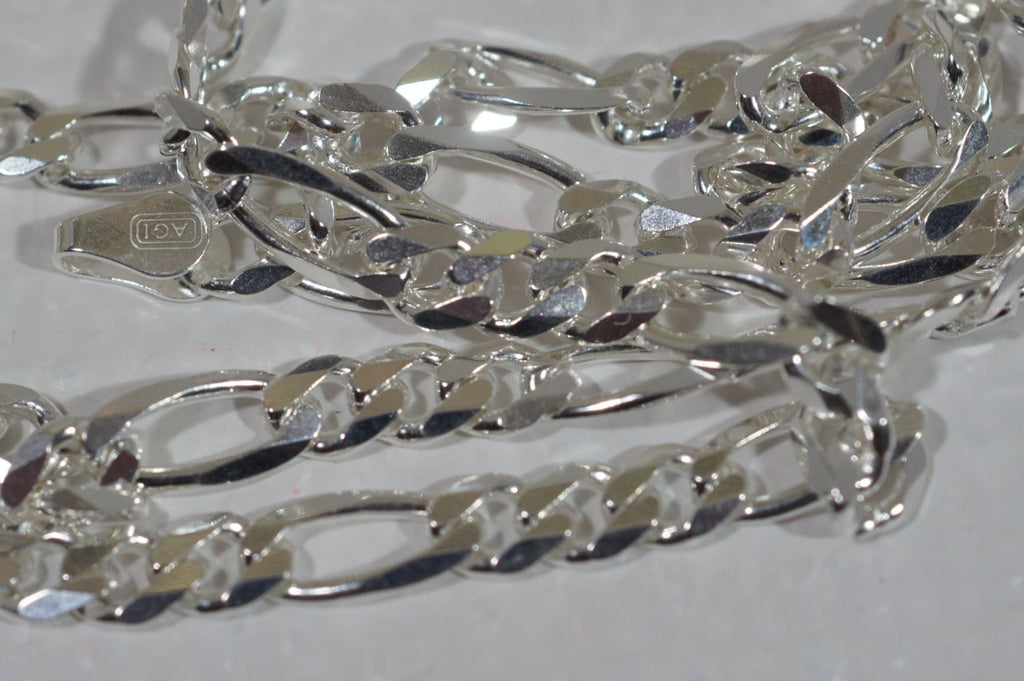 Sterling Silver 18" Figaro Chain: Italian Necklace Supplies