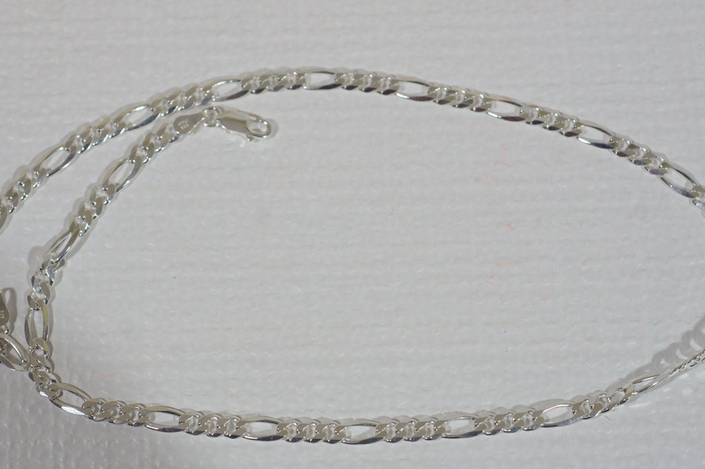 Sterling Silver 18" Figaro Chain: Italian Necklace Supplies