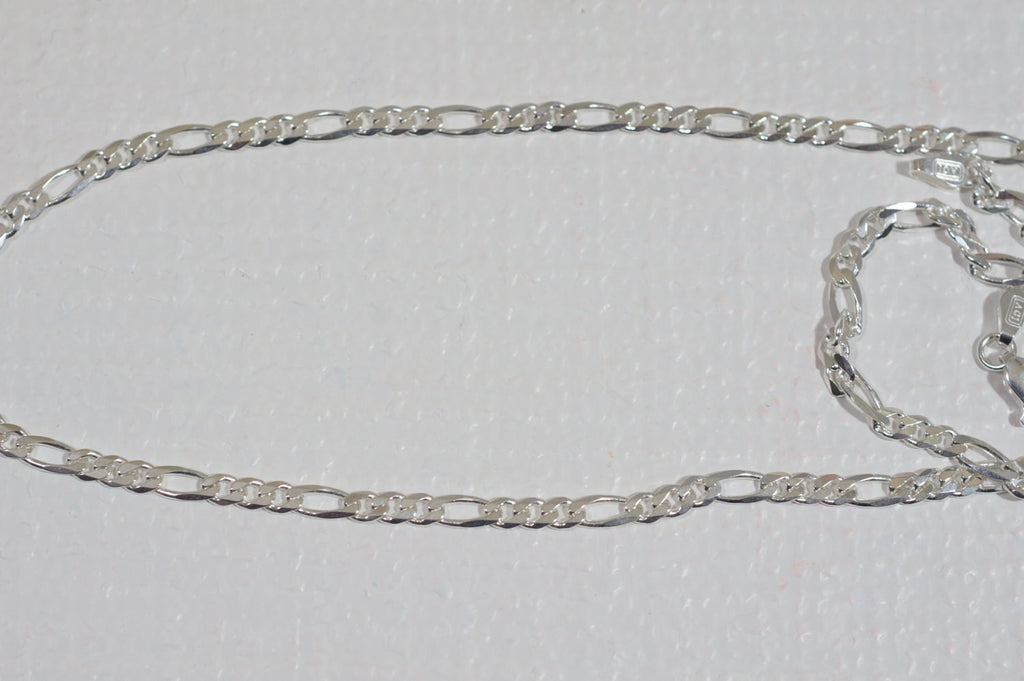 20" Italian Sterling Silver Figaro Chain - 3.7mm