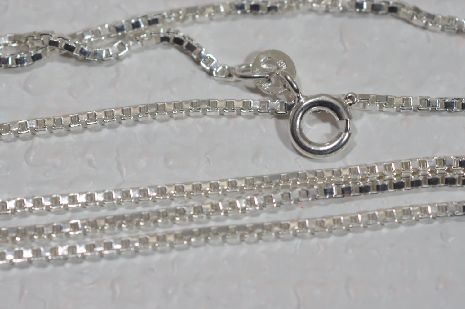 1.1mm Sterling Silver Box Chain: Italian Necklace, 18 inch