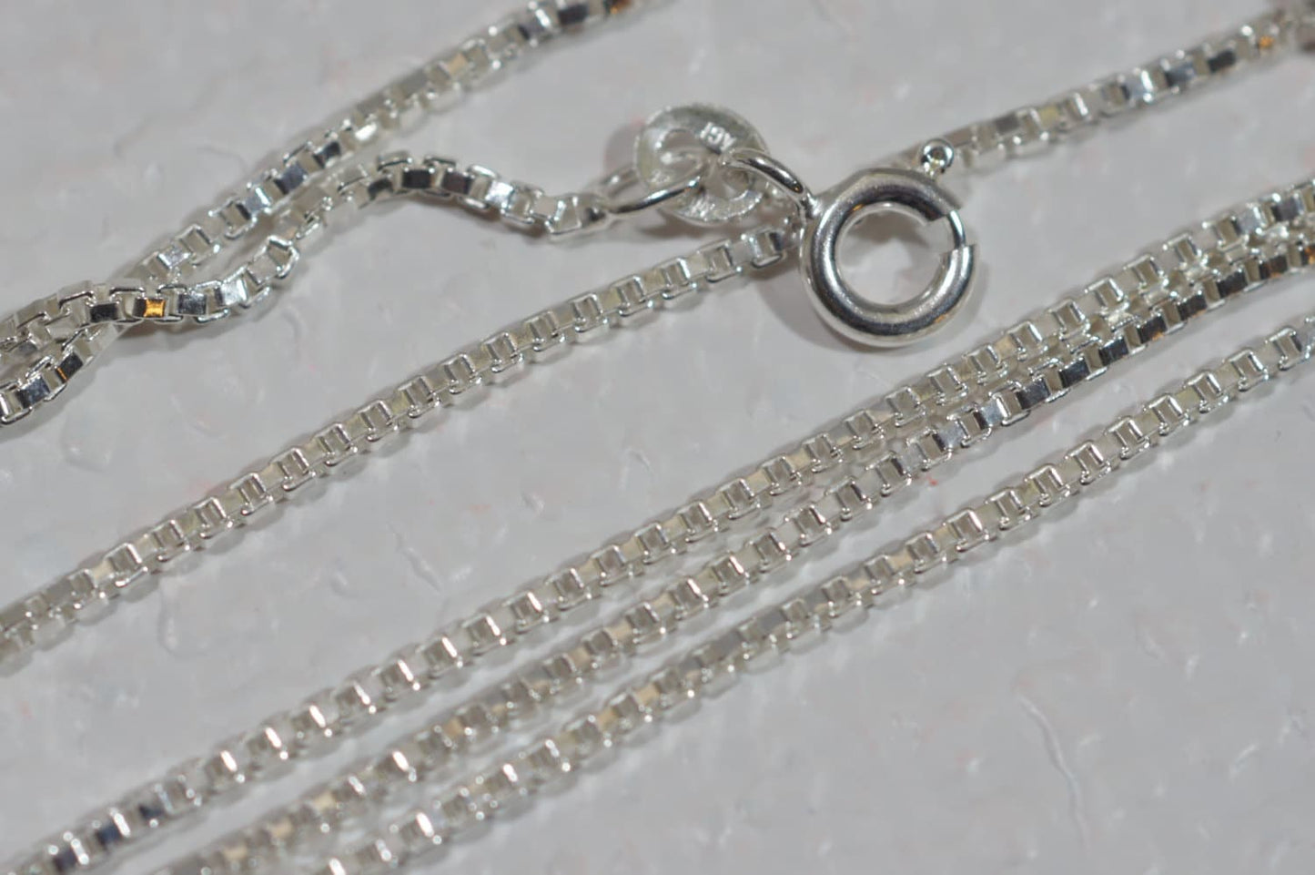 1.1mm Sterling Silver Box Chain: Italian Necklace, 18 inch